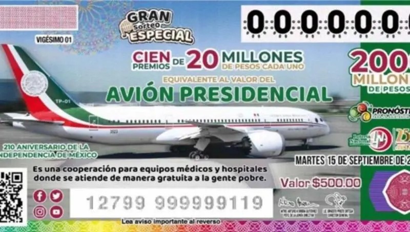 4 mil millones de pesos dejará la rifa del avión: AMLO