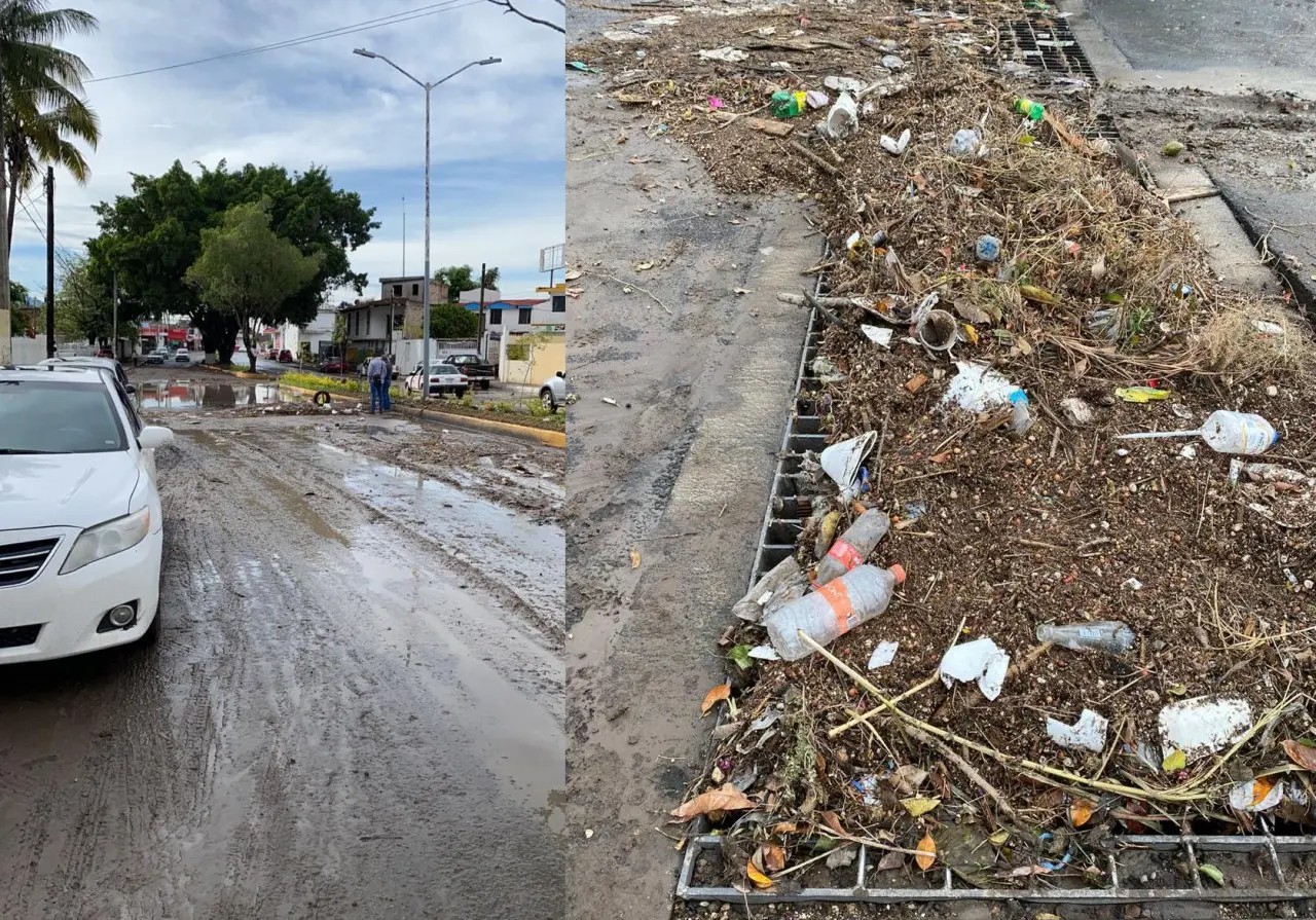 Tepic. Inundaciones en Avenida de la Cultura consecuencia de tirar basura en vía pública