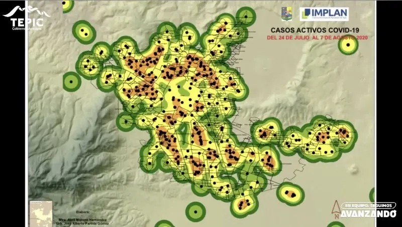 Tepic. Actualiza Ayuntamiento información sobre colonias más afectadas por el COVID-19