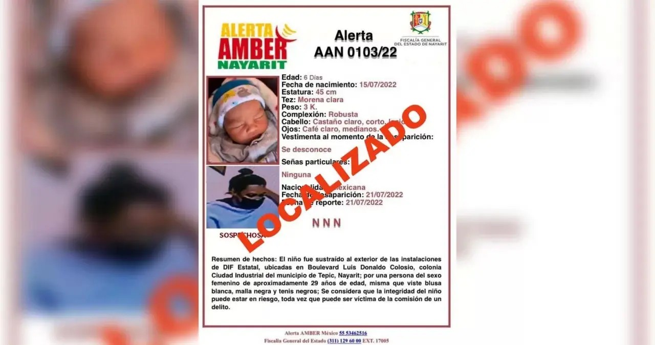 Localizan a bebé desaparecido en Tepic