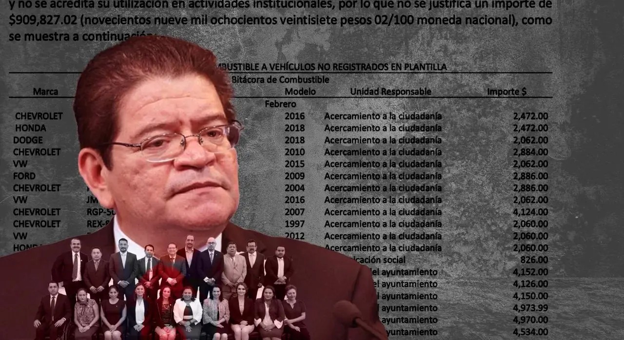 Casi un millón de pesos de gasolina en carros particulares durante gestión de Javier Castellón