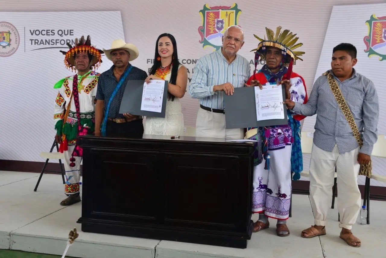 Firma gobierno de Nayarit convenio con pueblos originarios