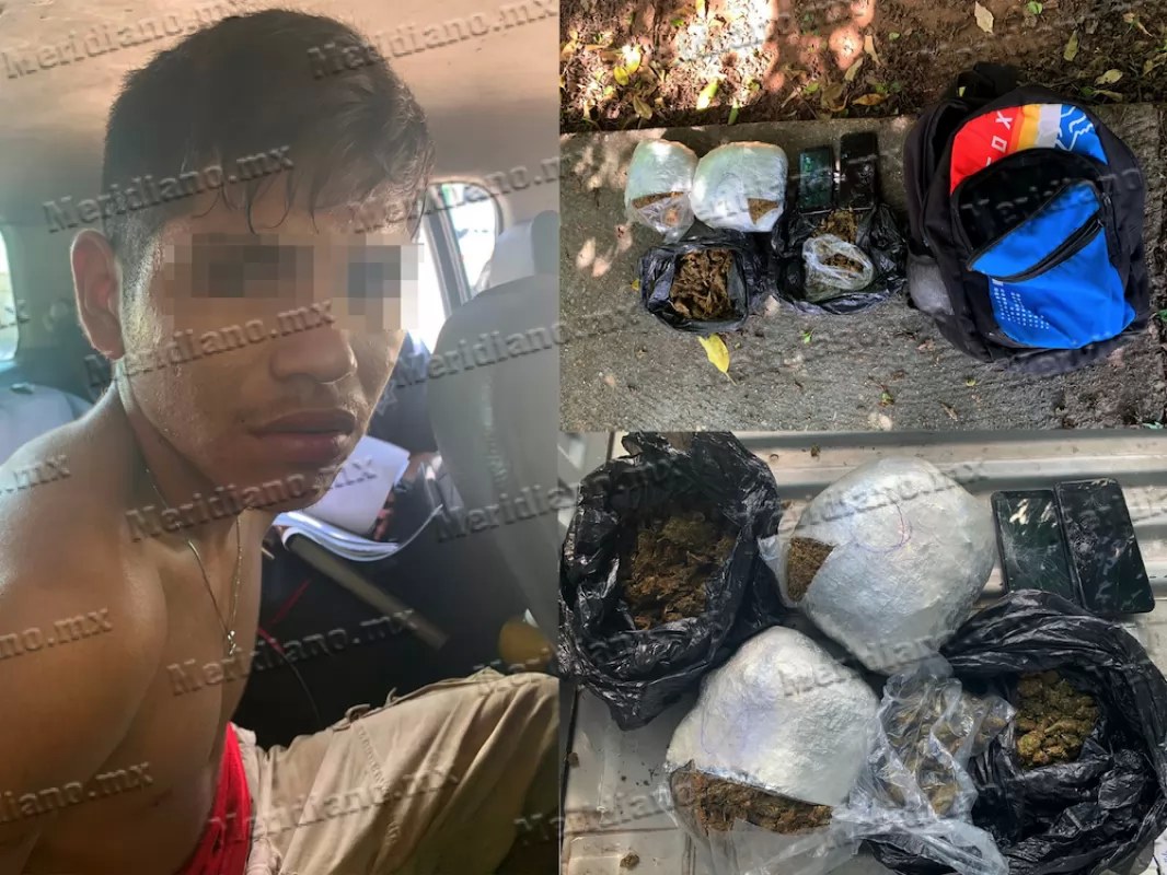 ¡lo atoraron con 3 kilos de mota!