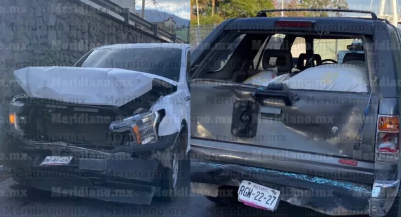 Huye tras choque contra camioneta de la Fiscalía en el Libramiento de Tepic