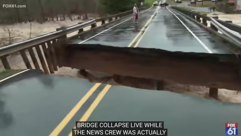 VIDEO: Reportera vive colapso de un puente mientras transmitía en vivo